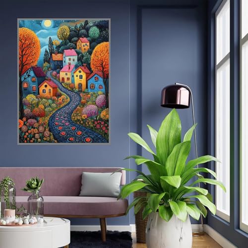 Diamant Painting Bilder Karikatur Diamond Painting xxl 70x90cm 5D Diamant Malerei Erwachsene Landschaft Diamond Art kinder Mädchen DIY Mosaikherstellung Vollbohrerbild für Home Dekor Geschenke A48 von Tloome