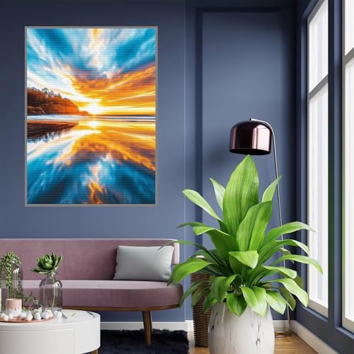 Diamant Painting Bilder Landschaft Diamond Painting xxl 70x90cm 5D Diamant Malerei Erwachsene Landschaft Diamond Art kinder Mädchen DIY Mosaikherstellung Vollbohrerbild für Home Dekor Geschenke A486 von Tloome