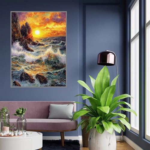 Diamant Painting Bilder Landschaft Diamond Painting xxl 70x90cm 5D Diamant Malerei Erwachsene Landschaft Diamond Art kinder Mädchen DIY Mosaikherstellung Vollbohrerbild für Home Dekor Geschenke A619 von Tloome