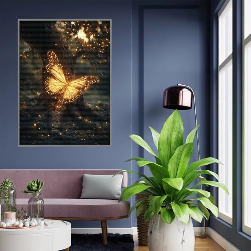 Diamant Painting Bilder Schmetterling Diamond Painting xxl 70x90cm 5D Diamant Malerei Erwachsene Baum Diamond Art kinder Mädchen DIY Mosaikherstellung Vollbohrerbild für Home Wand Dekor Geschenke A169 von Tloome