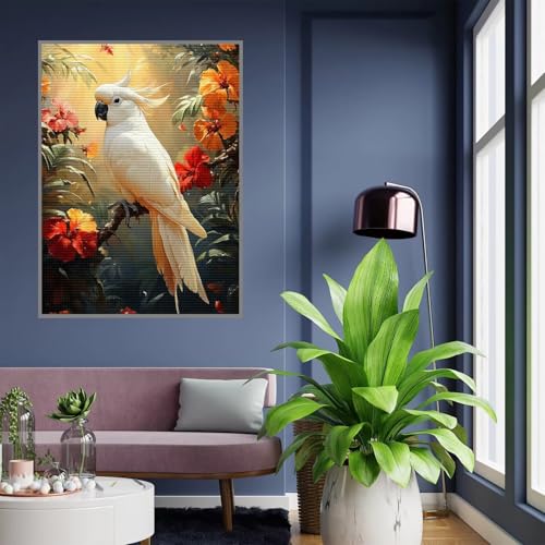 Diamant Painting Bilder Vogel Diamond Painting xxl 90x120cm 5D Diamant Malerei Erwachsene Blume Diamond Art kinder Mädchen DIY Mosaikherstellung Vollbohrerbild Set für Home Wand Dekor Geschenke , A-16 von Tloome