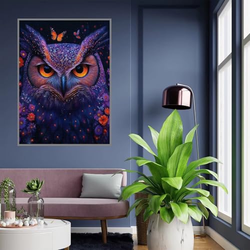 Diamant Painting Bilder Vogel Diamond Painting xxl 90x120cm 5D Diamant Malerei Erwachsene Eule Diamond Art kinder Mädchen DIY Mosaikherstellung Vollbohrerbild Set für Home Wand Dekor Geschenke , A-171 von Tloome