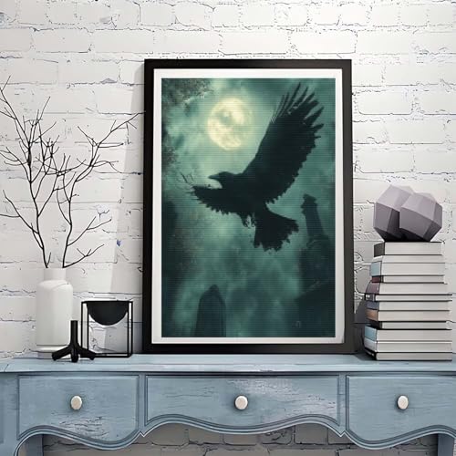 Diamant Painting Bilder Vogel Diamond Painting xxl 90x120cm 5D Diamant Malerei Erwachsene Mond Diamond Art kinder Mädchen DIY Mosaikherstellung Vollbohrerbild Set für Home Wand Dekor Geschenke , A-95 von Tloome