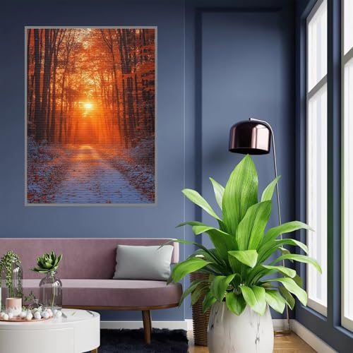 Diamant Painting Bilder Wald Diamond Painting xxl 90x120cm 5D Diamant Malerei Erwachsene Sonnenuntergang Diamond Art kinder Mädchen DIY Mosaikherstellung Vollbohrerbild für Home Dekor Geschenke A142 von Tloome