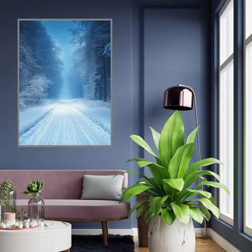 Diamant Painting Bilder Winter Diamond Painting xxl 90x120cm 5D Diamant Malerei Erwachsene Baum Diamond Art kinder Mädchen DIY Mosaikherstellung Vollbohrerbild Set für Home Wand Dekor Geschenke , b127 von Tloome