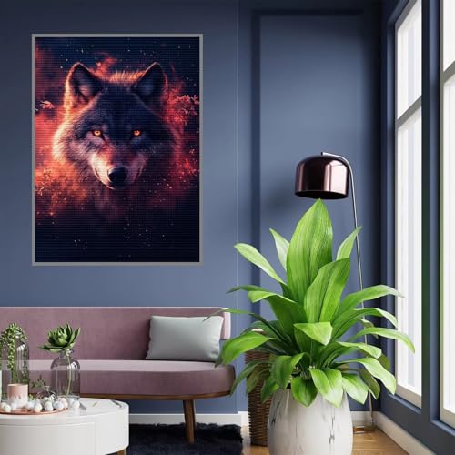 Diamant Painting Bilder Wolf Diamond Painting xxl 90x120cm 5D Diamant Malerei Erwachsene Tier Diamond Art kinder Mädchen DIY Mosaikherstellung Vollbohrerbild Set für Home Wand Dekor Geschenke , A-36 von Tloome