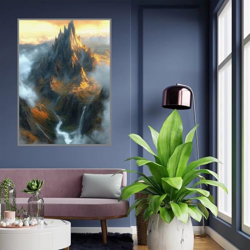 Diamond Painting Erwachsene Berg Diamond Painting kinder mädchen Geschenke 8 Jahre Landschaft Diamant Bilder Groß DIY Bastelset Erwachsene für Home Decoration Living Room Geschenke Frauen 45x60cm A105 von Tloome