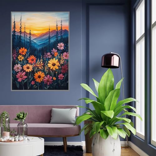 Diamond Painting Erwachsene Blume Diamond Painting kinder mädchen Geschenke 8 Jahre Baum Diamant Bilder Groß DIY Bastelset Erwachsene für Home Decoration Living Room Geschenke für Frauen 45x60cm A146 von Tloome