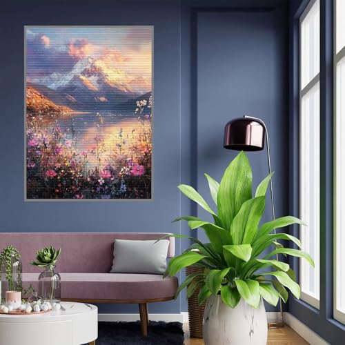 Diamond Painting Erwachsene Blume Diamond Painting kinder mädchen Geschenke 8 Jahre Landschaft Diamant Bilder DIY Bastelset Erwachsene für Home Decoration Living Room Geschenke Frauen 80x100cm A464 von Tloome