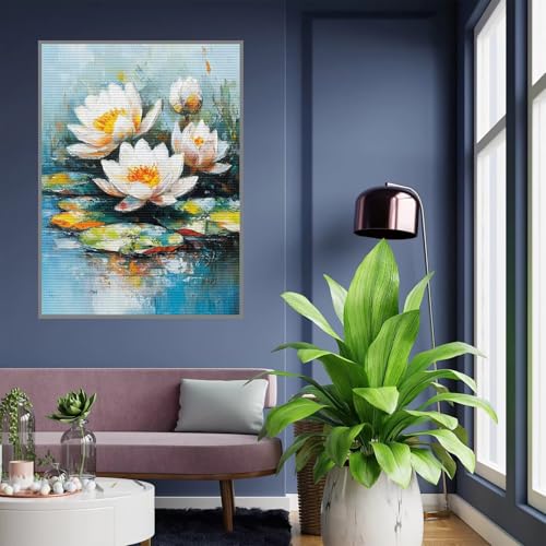 Diamond Painting Erwachsene Blume Diamond Painting kinder mädchen Geschenke 8 Jahre Lotus Diamant Bilder Groß DIY Bastelset Erwachsene für Home Decoration Living Room Geschenke Frauen 80x100cm A628 von Tloome