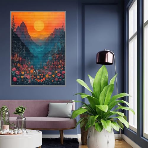 Diamond Painting Erwachsene Landschaft Diamond Painting kinder mädchen Geschenke 8 Jahre Blume Diamant Bilder DIY Bastelset Erwachsene für Home Decoration Living Room Geschenke Frauen 80x100cm A43 von Tloome