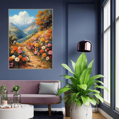 Diamond Painting Erwachsene Landschaft Diamond Painting kinder mädchen Geschenke 8 Jahre Blume Diamant Bilder Groß DIY Bastelset Erwachsene für Home Decoration Living Room Geschenke Frauen 35x45cm A86 von Tloome