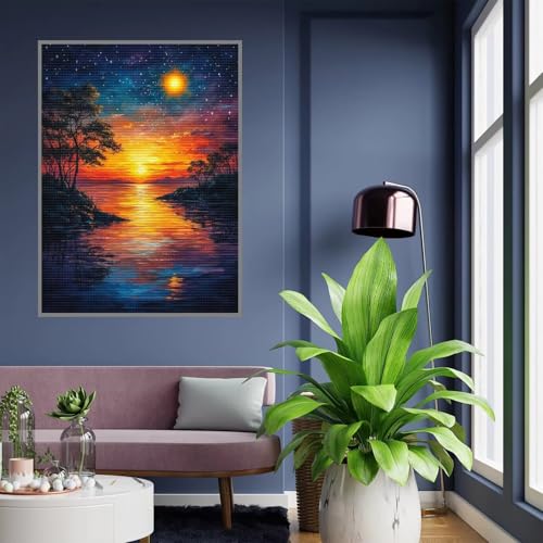 Diamond Painting Erwachsene Landschaft Diamond Painting kinder mädchen Geschenke 8 Jahre Landschaft Diamant Bilder 5D Bastelset Erwachsene für Home Decoration Living Room Geschenke 80x100cm A156 von Tloome