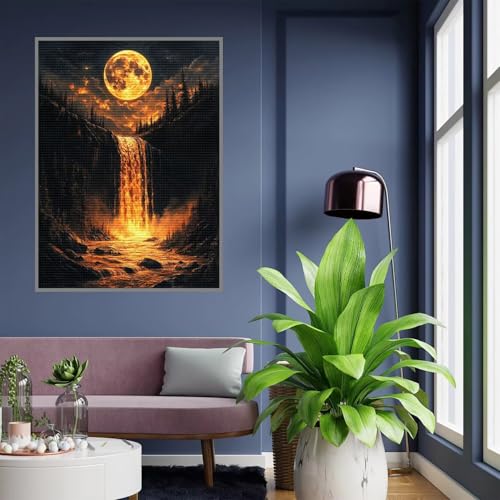 Diamond Painting Erwachsene Mond Diamond Painting kinder mädchen Geschenke 8 Jahre Berg Diamant Bilder Groß DIY Bastelset Erwachsene für Home Decoration Living Room Geschenke für Frauen 35x45cm A106 von Tloome