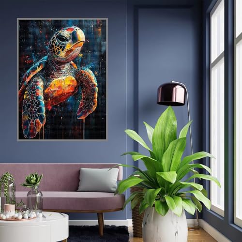 Diamond Painting Erwachsene Schildkröte Diamond Painting kinder mädchen Geschenke 8 Jahre Farbe Diamant Bilder DIY Bastelset Erwachsene für Home Decoration Living Room Geschenke Frauen 35x45cm A51 von Tloome