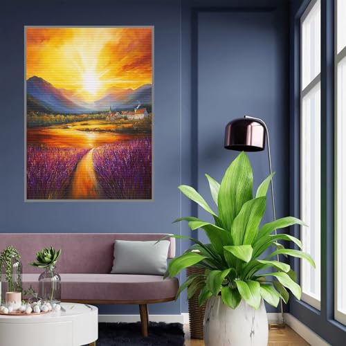 Diamond Painting Erwachsene Sonnenuntergang Diamond Painting kinder mädchen Geschenke 8 Jahre Blume Diamant Bilder 5D Bastelset Erwachsene für Home Decoration Living Room Geschenke Frauen 35x45cm A459 von Tloome