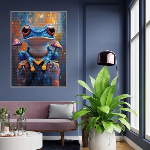 Diamond Painting Erwachsene Tier Diamond Painting kinder mädchen Geschenke 8 Jahre Frosch Diamant Bilder Groß DIY Bastelset Erwachsene für Home Decoration Living Room Geschenke für Frauen 45x60cm A58 von Tloome