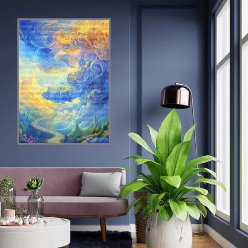 Diamond Painting Erwachsene Wolke Diamond Painting kinder mädchen Geschenke 8 Jahre Abstrakt Diamant Bilder Groß DIY Bastelset Erwachsene für Home Decoration Living Room Geschenke Frauen 80x100cm A478 von Tloome