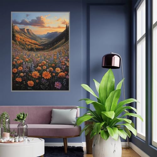 Diamond Painting Kinder Landschaft Diamond Painting mädchen Geschenke 8 jahre 5D Diamant Malerei Erwachsene Blume Diamant Malsets Bilder Full Crystal Art für Home Wand Décor Geschenke 60x80cm, A-145 von Tloome