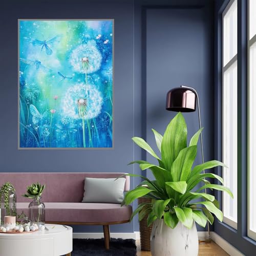 Diamond Painting Kinder Libelle Diamond Painting mädchen Geschenke 8 jahre 5D Diamant Malerei Erwachsene Dandelion Diamant Malsets Bilder Full Crystal Art für Home Wand Décor Geschenke 60x80cm, A-610 von Tloome