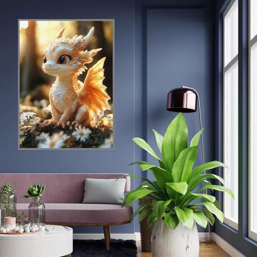 Diamond Painting Kinder Niedlich Diamond Painting mädchen Geschenke 8 jahre 5D Diamant Malerei Erwachsene Dinosaurier Diamant Malsets Bilder Full Crystal Art für Home Wand Décor Geschenke 60x80cm A-69 von Tloome