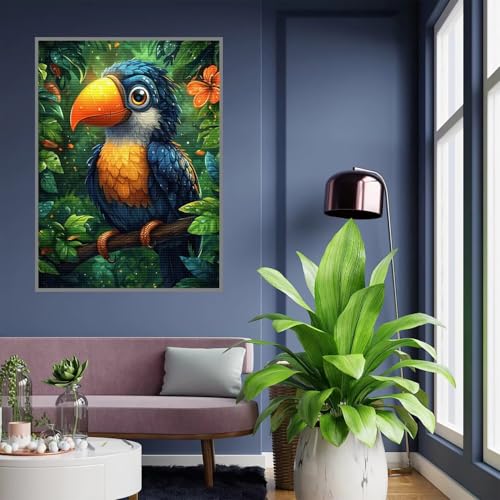 Diamond Painting Kinder Vogel Diamond Painting mädchen Geschenke 8 jahre 5D Diamant Malerei Krähe Diamant Malsets Bilder Full Crystal Art Basteln Erwachsene für Home Wand Décor Geschenke40x50cm, A-60 von Tloome