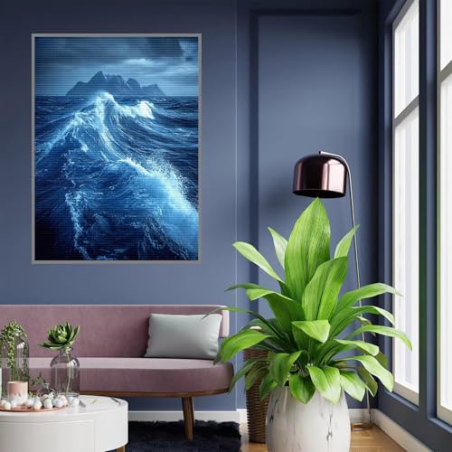 Diamond Painting Kinder Wellen Diamond Painting mädchen Geschenke 8 jahre 5D Diamant Malerei Erwachsene Landschaft Diamant Malsets Bilder Full Crystal Art für Home Wand Décor Geschenke 20x30cm, A-100 von Tloome