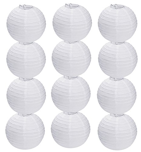 Tmade 12Pcs 4" White Paper Lanterns for Birthday Baby Shower Wedding Party Garden Home Decoration von Tmade