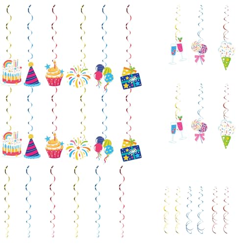 Stylish Birthday Celebration Set Einschließlich Happy Birthday Banners Korkenzieher Und Wirbelanhänger Für Partybücher von Tmboryuu