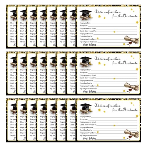 Tmboryuu 24PCS Abschlussberatung Word Karte Für Absolventen 6x4inch Well Wishes Cards Für Abschlussparty Spieldekoration Supply von Tmboryuu