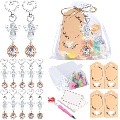 Tmboryuu 30pieces Angelic Keychains Mit Dankeskarte Und Organza Taschen Ideal Für Hochzeitsbabys Oder Taufe Partyversorgung von Tmboryuu