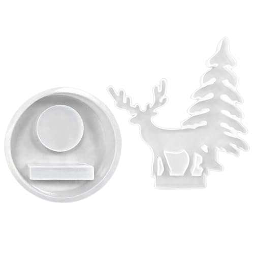 Vielseitig Verwendbare Einzigartige Weihnachtsdekoration Mit 2-teiligem Silikon Kerzenhalter Formen Set Für Die Event Dekoration von Tmboryuu