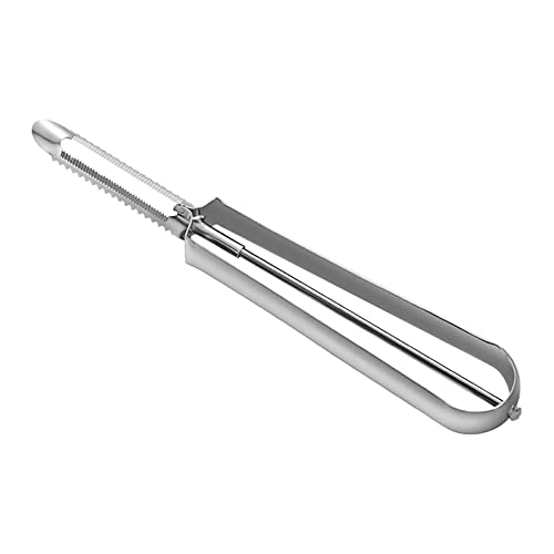 Tmianya Küchengemüseschäler Karottenschäler Ergonomischer Spezieller Kartoffelschäler Edelstahlkonstruktion Küchenwerkzeuge Spargel (Silver, One Size) von Tmianya