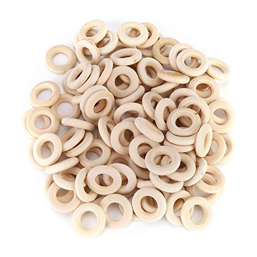 100 Stücke 25mm Naturholz Ringe Glatte Unfertige Holz Kreise Für Handwerk Diy Baby Kinderkrankheiten Ring Anhänger Anschlüsse Schmuck Machen von Zerodis