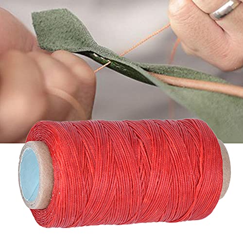 150d 250 Meter Flacher Wachskräfte für Lederhandwerk, Handnäher mit 6 Farben, Ideal für DIY -Ledernähzubehör (Rot) von Tnfeeon