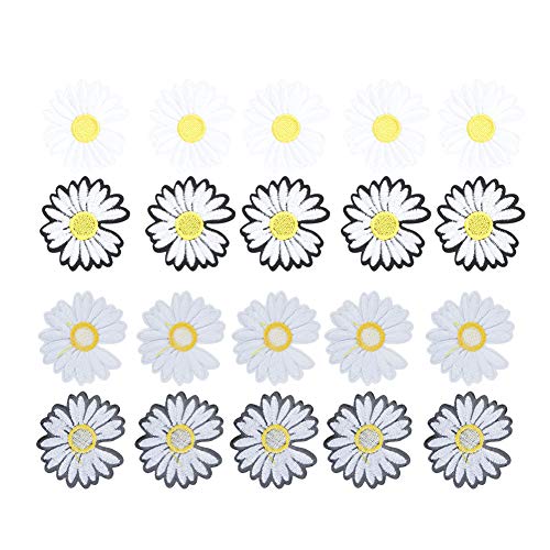 20pcs Gänseblümchen -Blumenkleidung, Zarte Bestickte Applikationen Nähen Sie Flecken für Kleidung, Schals, Stoffsäcke, Vorhänge, Bettlaken, Tischdecken, Schuhe und Hüte (schwarz und weiß gemischt) 20pcs Gänseblümchen -Blumenkleidung, Zarte Bestickte Applikationen Nähen Sie Flecken für Kleidung, Schals, Stoffsäcke, Vorhänge, Bettlaken, Tischdecken, Schuhe und Hüte (schwarz und weiß gemischt) von Tnfeeon