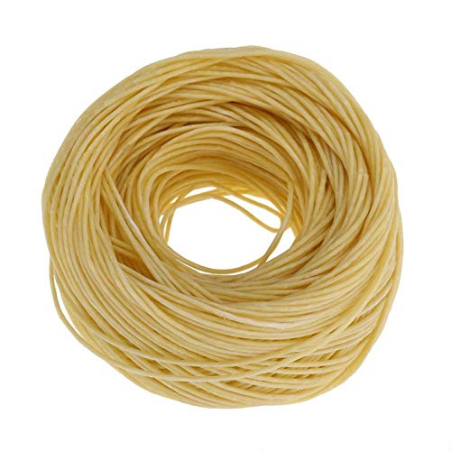 61m Kerze Bio Hanf Wick, Bienenwachs Kerze Wick Hanfkern für DIY Kerzenherstellung 1,2mm Durchmesser(Light Yellow) von Tnfeeon