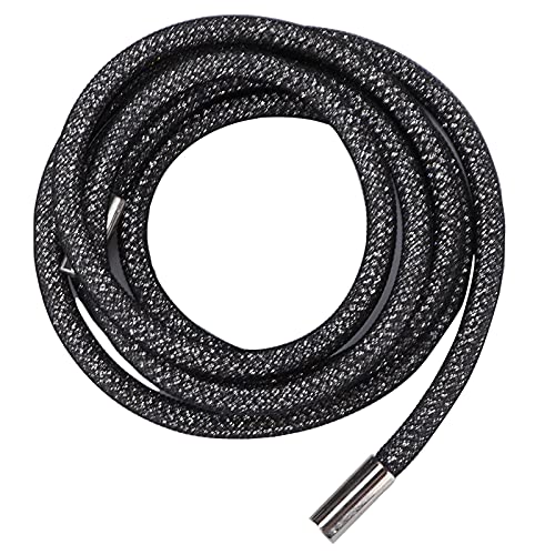 6mm Strass Seil Kordel Trim Breite Glänzend Glitzer Dekoratives Zubehör für Schuhe Bekleidung(Fixed Length: 138cm long-6mm breites schwarzes Netz weiße Raute) von Tnfeeon