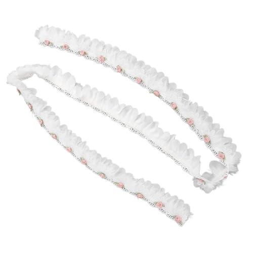 Blumenspitzenbandverkleidung Nähen, Weiße Spitze Plüsch -Perlenverkleidung für Dressaccessoires 3D Blume Stickerei, Polyestergarn, Weiße Spitzenbanddekoration Zum Nähen Blumenspitzenbandverkleidung Nähen, Weiße Spitze Plüsch -Perlenverkleidung für Dressaccessoires 3D Blume Stickerei, Polyestergarn, Weiße Spitzenbanddekoration Zum Nähen von Tnfeeon