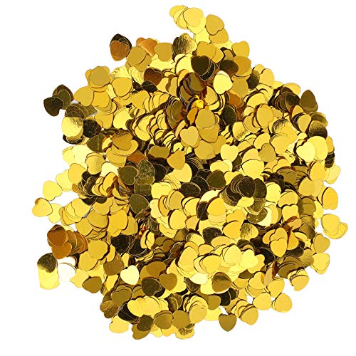 Herzform Dekor, 3000Pcs Herzform Blütenblätter Konfetti Pfirsich Herz Pailletten Streuen Valentinstag Hochzeitsfeier Dekorationen(Gold) von Tnfeeon