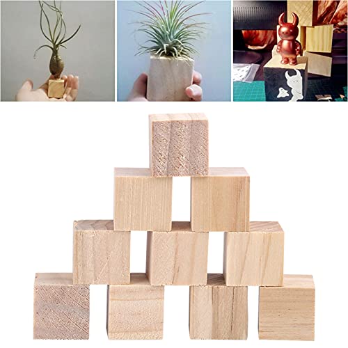 Holzklötze, Unfertige Holzklötze Zum Basteln, Holzwürfel, Schlichte Holzklötze für die Babyparty, Kleine Leere Holzklötze Zum Bauen, Holzwürfel Zum Basteln, Puzzle-Herstellung von Tnfeeon