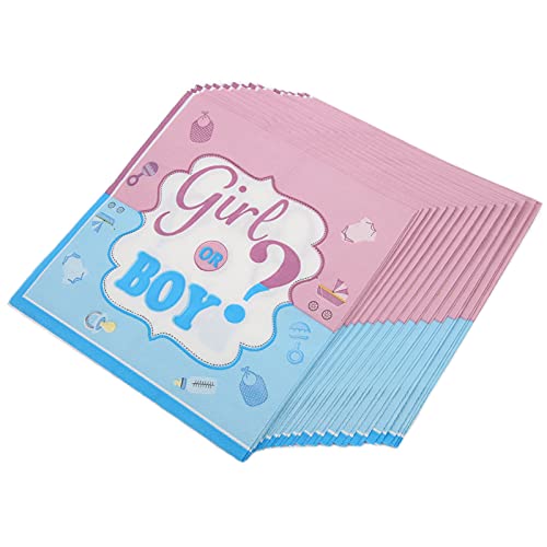 Tnfeeon 32Pcs Baby Boy oder Girl Gender Reveal Servietten, Exquisite Schöne Papierhandtücher für Baby Shower Birthday Party Dekorationen von Tnfeeon