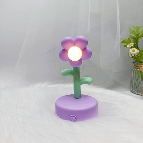 Tnfeeon Tragbares Nachtlicht, Tragbare Blumentischlampe für das Arbeitszimmer (Lila) von Tnfeeon