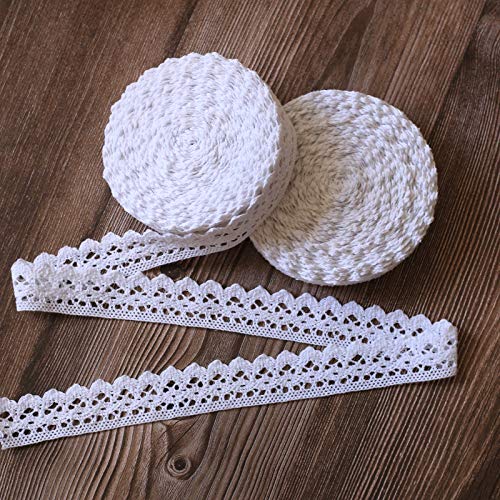 ToBeIT Vintage spitzenband aus Baumwolle- spitzenband Dekoband Zierband Spitzenstoff Spitzenborte für Nähen Handwerk Hochzeit Deko Scrapbooking Geschenkbox (weiss/20meter 3cm dreieck) von ToBeIT