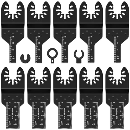 Oszillierendes Sägeblatt 10pcs Oszillierendes Multi Tool Blatt aus Hartstahl Verschleißfestes Oszillierendes Werkzeugblatt Holzschneiden Multi-Tool-Blatt 3/4 Zoll 3/8 Zoll für Holz weiches Metall von Toaboa