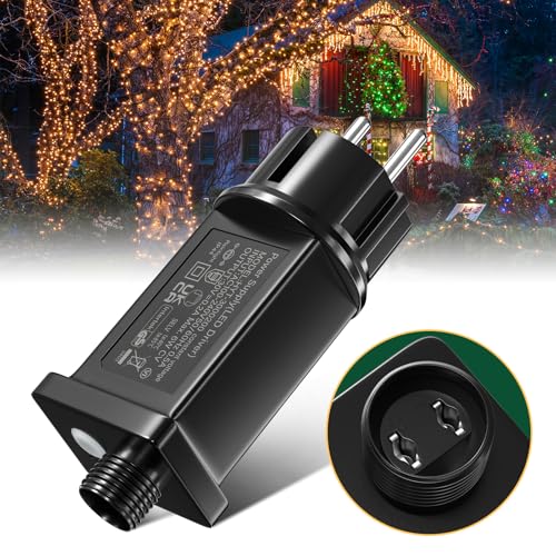 TobeBright 31V 6W LED Netzteil, IP44 LED Transformator Stecker für Lichterkette mit 8 Modi, Timer & Memory Funktion, LED Netzteil Adapter für Weihnachtsbaum Licht Eiszapfen Lichter Netz Licht von TobeBright