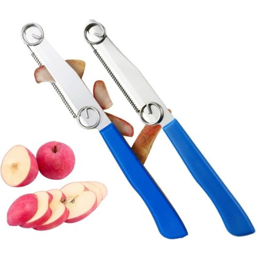 2 Stück Quick Slicing Knife | Juliennes Schäler Hobel für Obst und Gemüse | Multifunktions Obstschäler mit verstellbarer Feder | Kartoffelschneider Schnellschneidemesser für Kitchen Gadgets von TocaFeank