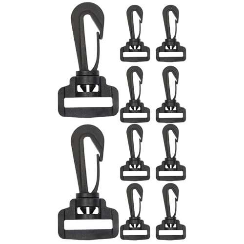 TocaFeank Drehbare Clips, drehbare Karabinerhaken-Clips für Geldbörse - Gurtbandhaken, Rucksackgurt-Clip, Lanyard-Verschluss, Schlüsselanhänger, Ersatz - 10 x drehbare, drehbare Karabinerhaken, von TocaFeank