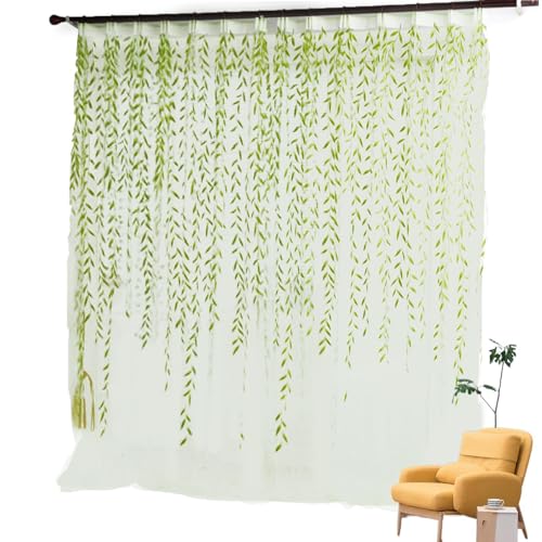 TocaFeank Ivy Pretty Curtains,Tüllranken-Fenstervorhänge - Elegante Tüllvorhänge - Langlebige Vorhänge und Vorhänge für Kinder, Wohnzimmer, Schlafzimmer, Fenster, Tür, Balkon von TocaFeank