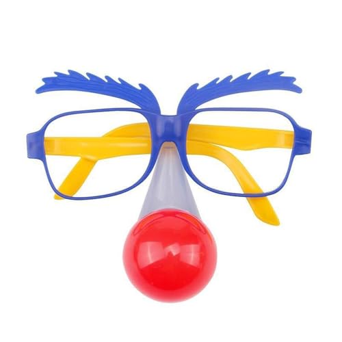 TocaFeank Lustige Partybrillen,Lustige Clownbrillen - Neuheit Brillen Clown Kostüm Fotografie Prop - Unisex Party Sonnenbrille Fake Clown Nase Brille für Erwachsene Damen Herren von TocaFeank